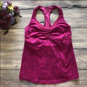 Lululemon Racerback Tank shelf bra Plum pattern